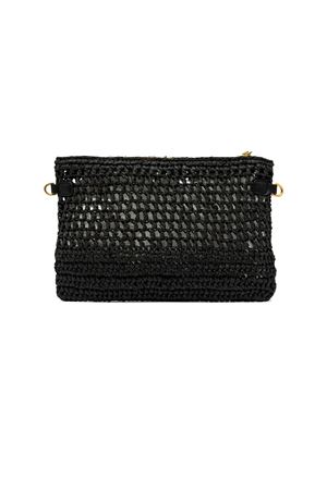 Nefeli pouch bag in paglia crochet nera GIANNI CHIARINI | BS11950COMMSTRCRCH001